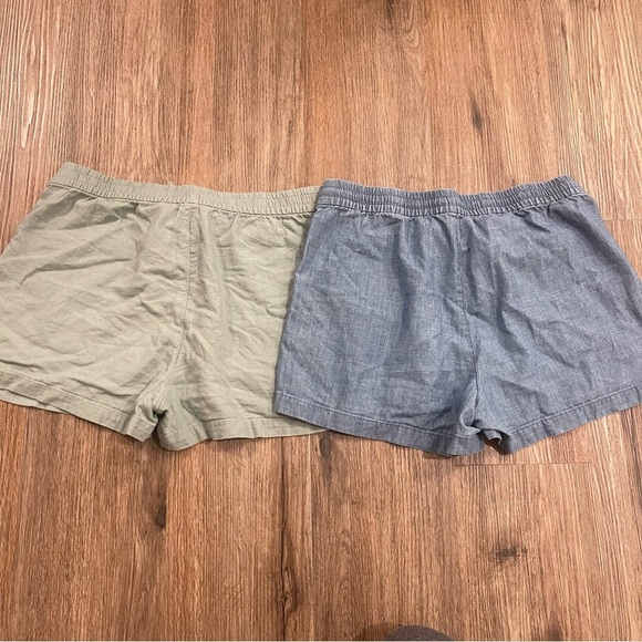 J.Crew Women’s Small Drawstring Shorts Set Of Two Comfort Cotton Chambray - Picture 2 of 9